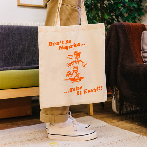 Don't Be Negative Tote Bag - Natural - Take It Easy Film Lab