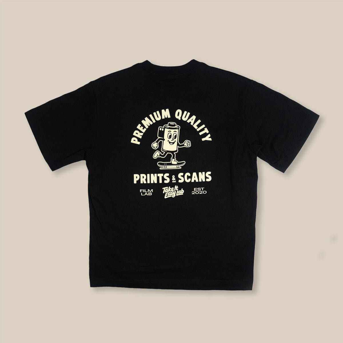Pre-order: Black Prints & Scans Box Tee - Take It Easy Lab Ltd