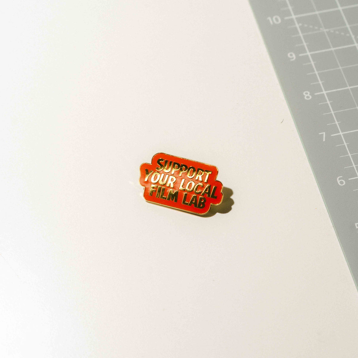 Support Your Local Film Lab Enamel Pin - Take It Easy Lab Ltd
