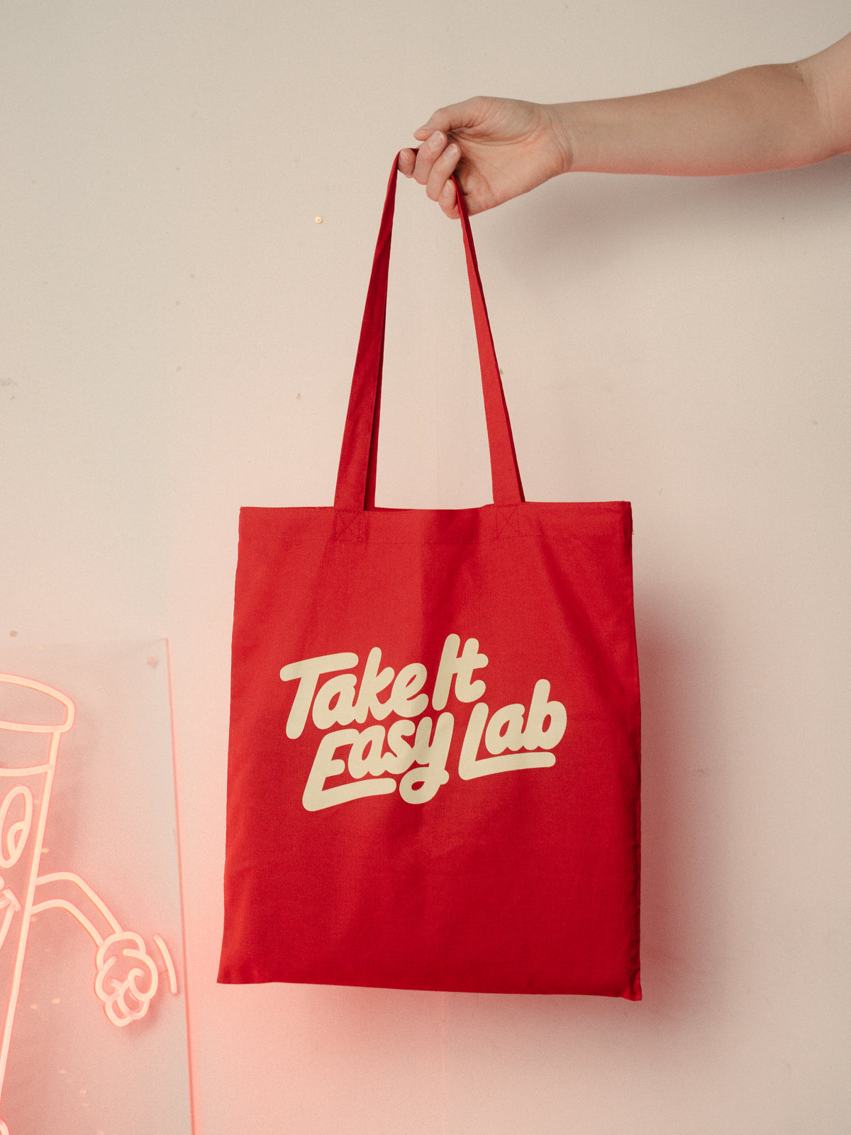 Pre-order: Red Logo Tote - Take It Easy Lab Ltd
