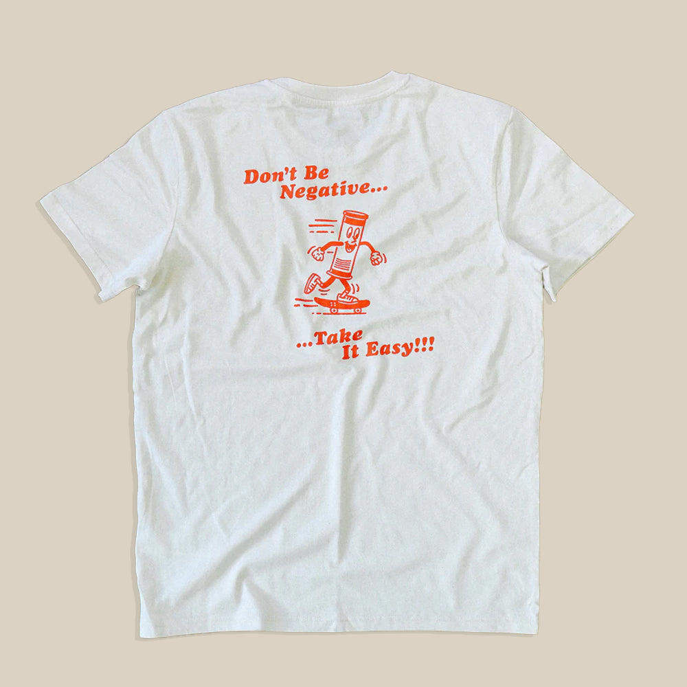 Don't Be Negative Tee - Off White - Take It Easy Lab Ltd