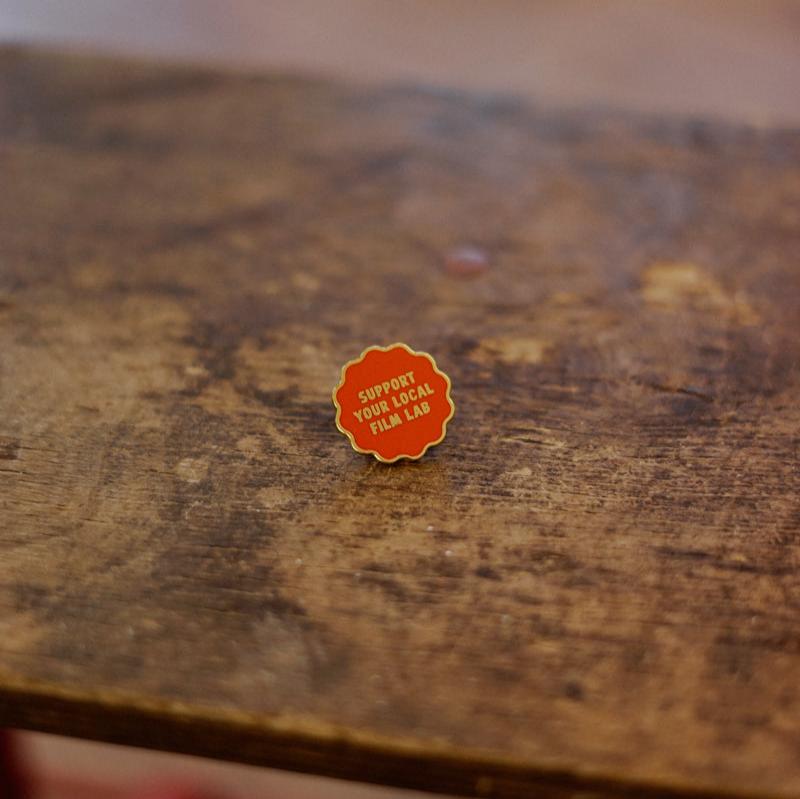 Support Your Local Film Lab Enamel Pin - Take It Easy Lab Ltd